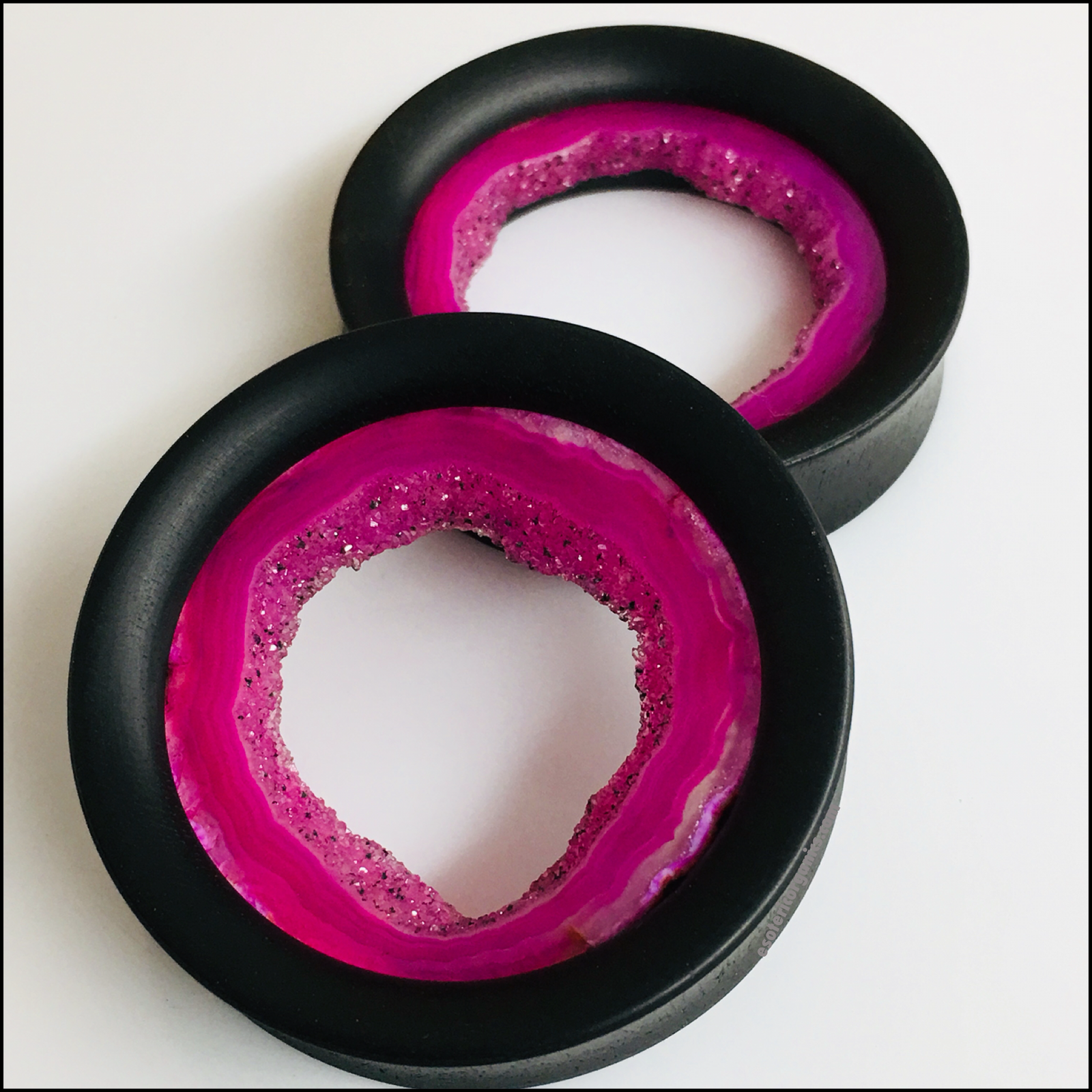 Ebony Pink Agate Geodes Tunnels