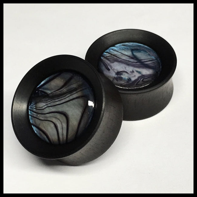Ebony Grey Swirl Solid Round Plugs