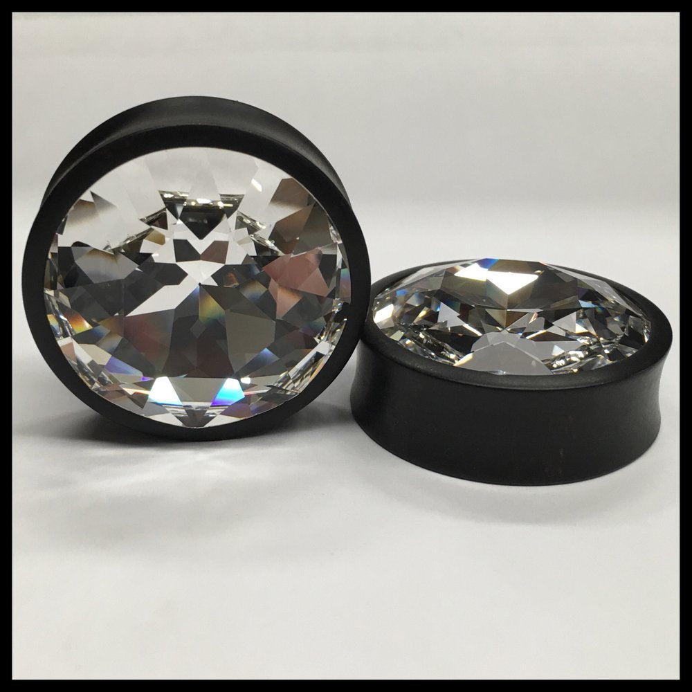 Ebony XL Swarovski Crystal Round Plugs