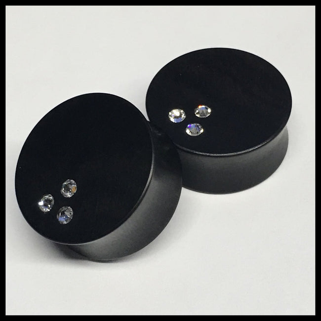 Ebony Swarovski Mi Vida Loca Crystal Round Plugs