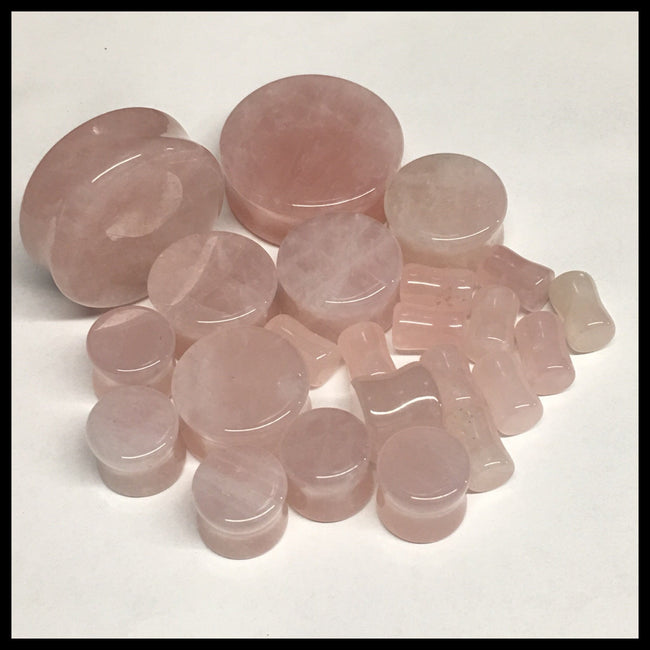 Rose Quartz Solid Round Plugs