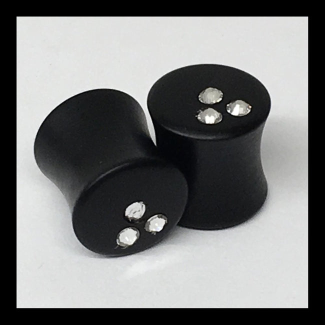 Ebony Swarovski Mi Vida Loca Crystal Round Plugs