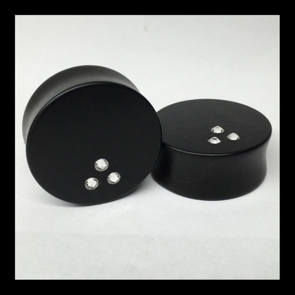 Ebony Swarovski Mi Vida Loca Crystal Round Plugs