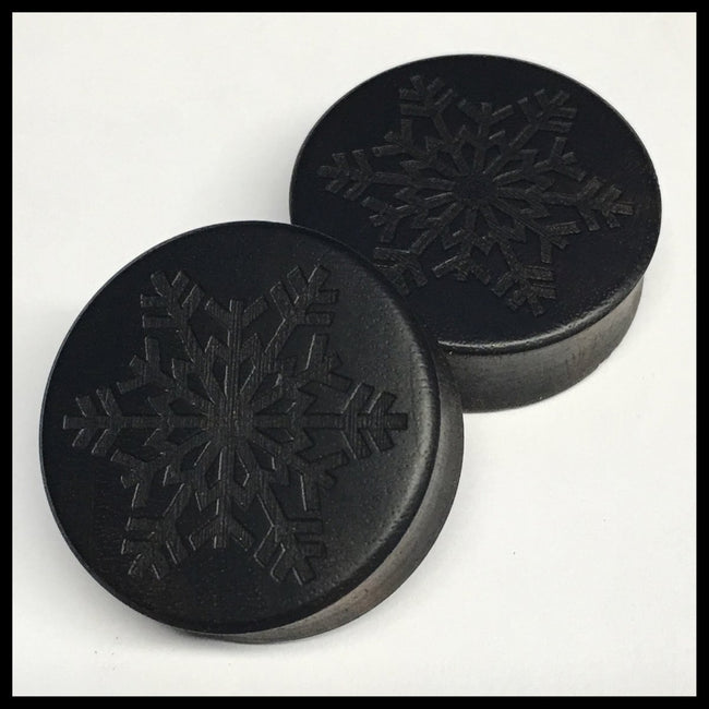 Ebony Snowflake Solid Round Plug