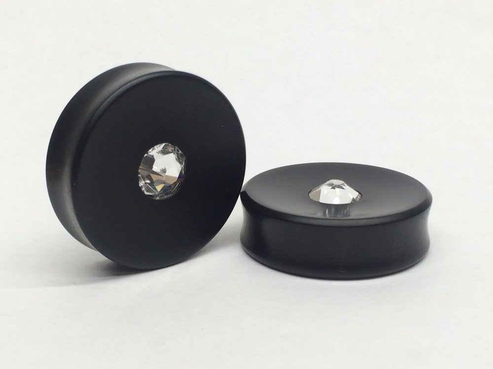 Ebony Small Swarovski Crystal Round Plugs
