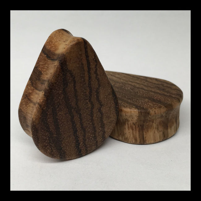 Zebrawood Solid Teardrop Plugs