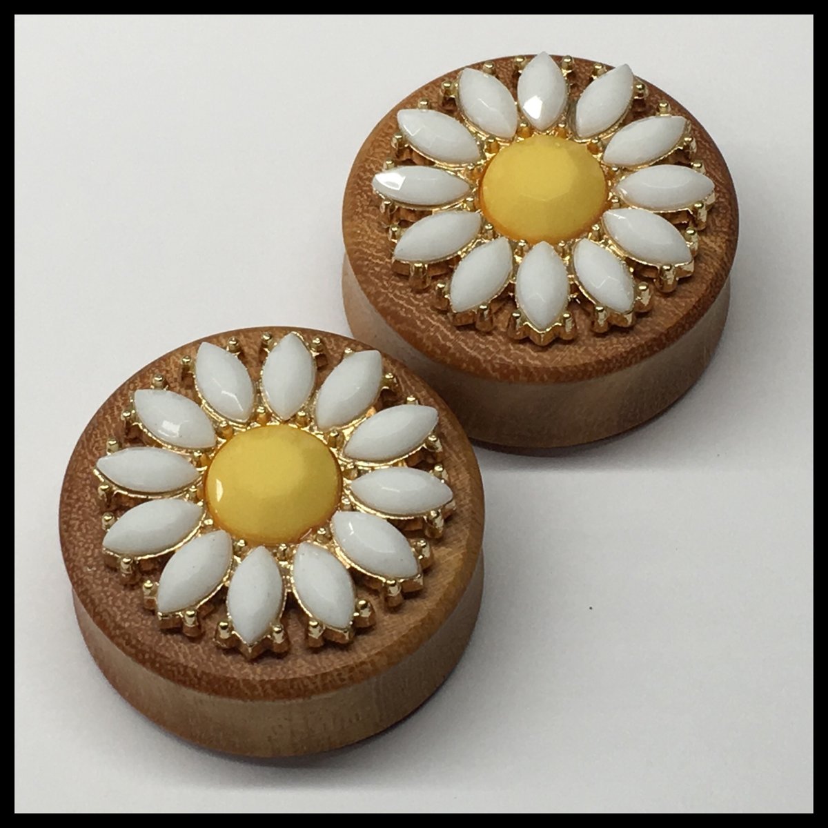 Osage Orange Sunflower Round Plugs