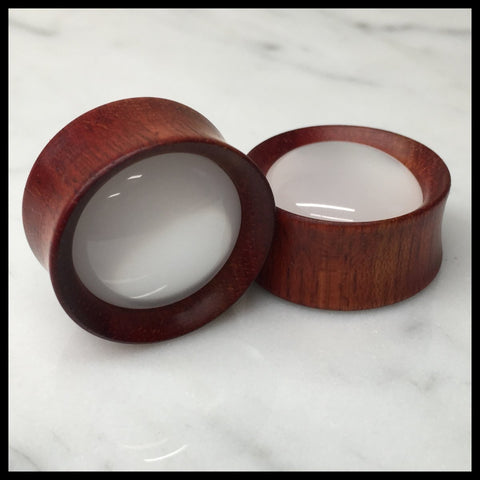 Bloodwood Teal Dome Round Plugs
