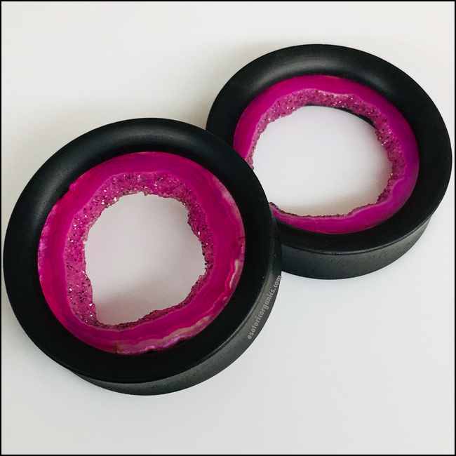 Ebony Pink Agate Geodes Tunnels