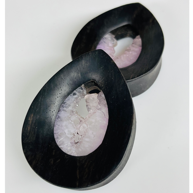 Ebony Pink Agate Geodes Teardrop Tunnels