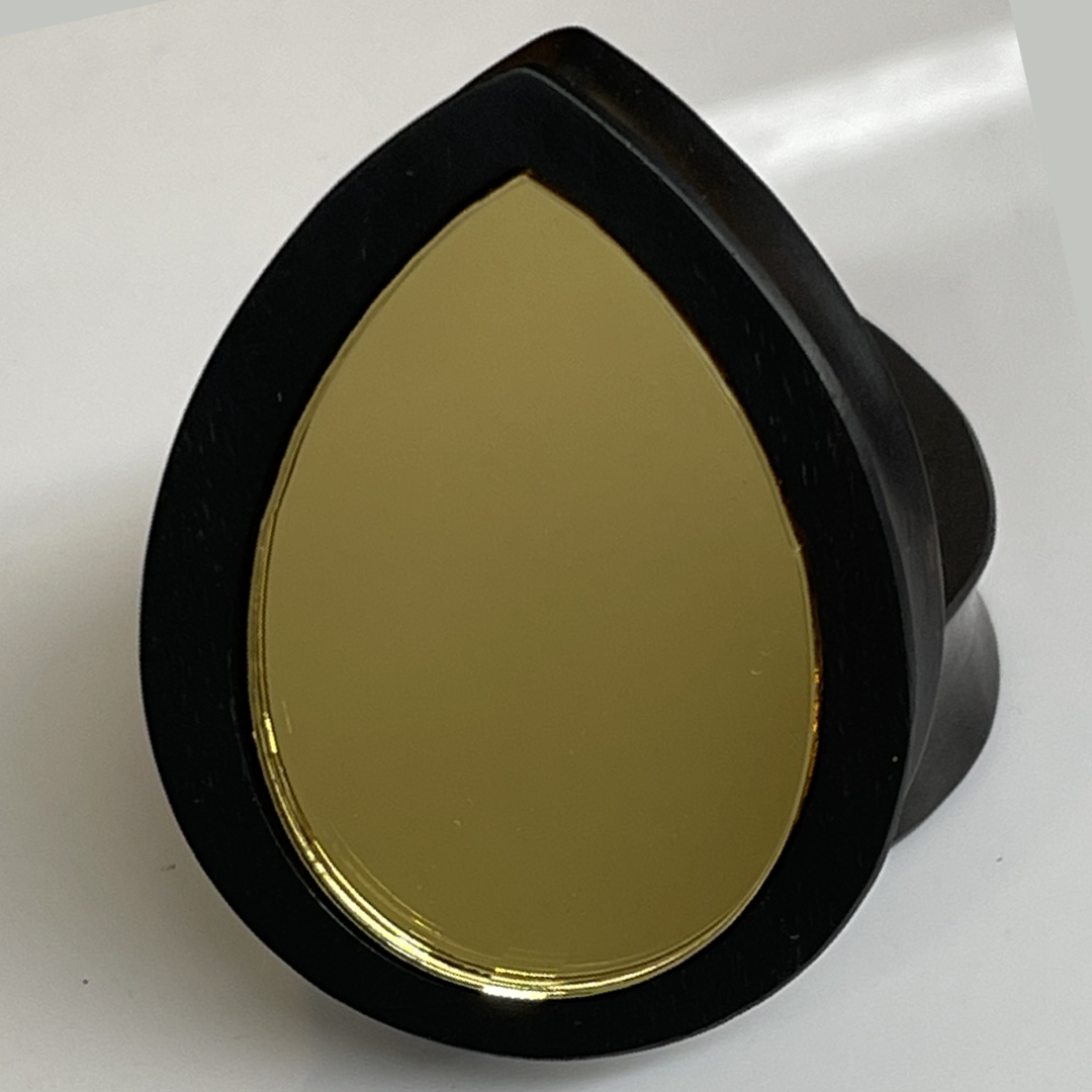 Ebony Gold Mirror Solid Teardrop Plug