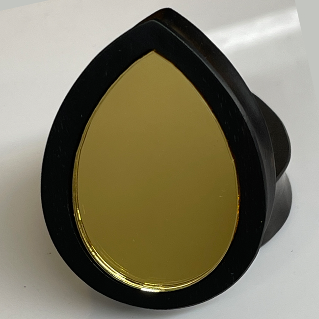 Ebony Gold Mirror Solid Teardrop Plug