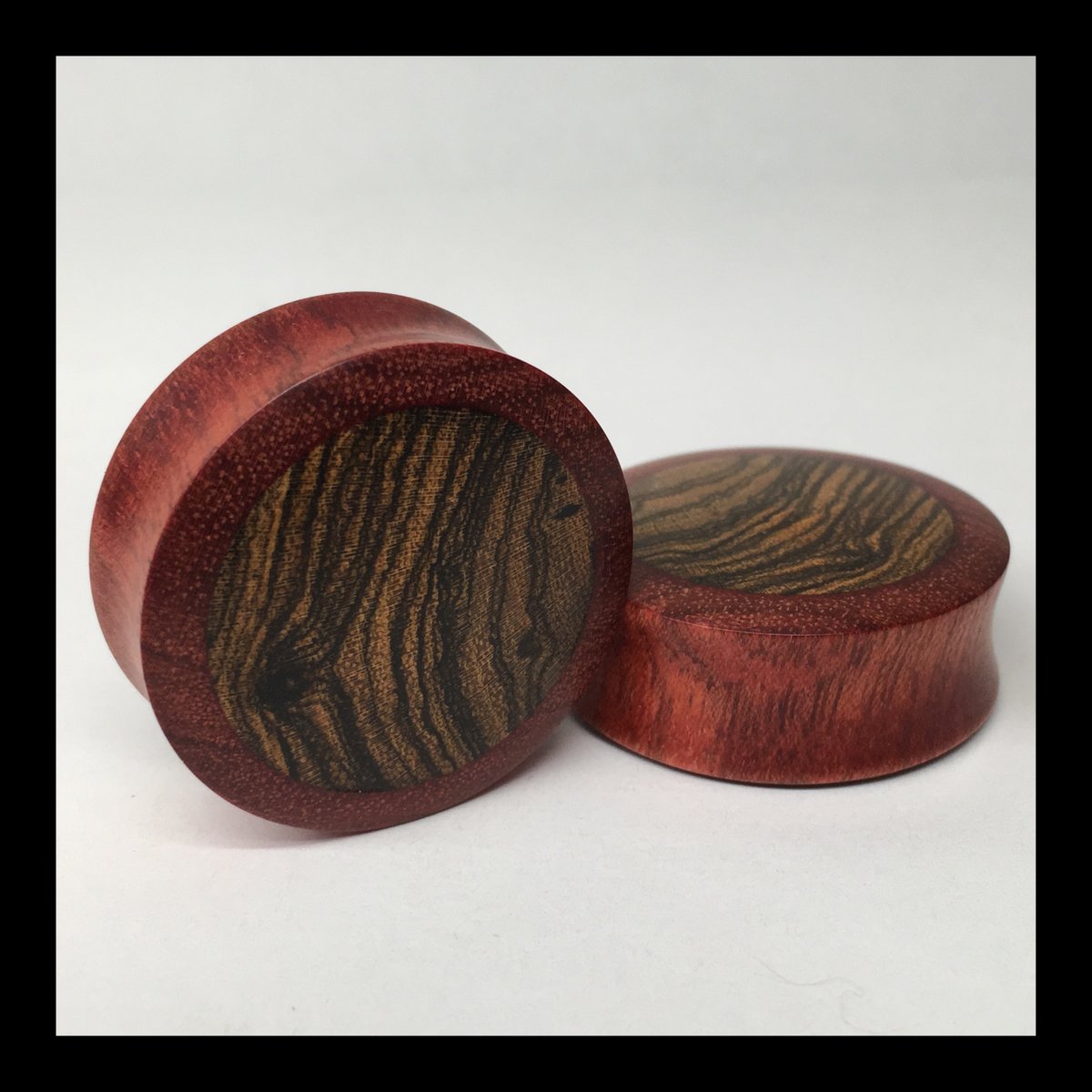 Bloodwood Bocote Solid Round Plugs