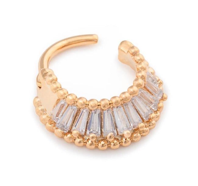 Septum Clicker in Gold with Swarovski Jewels
