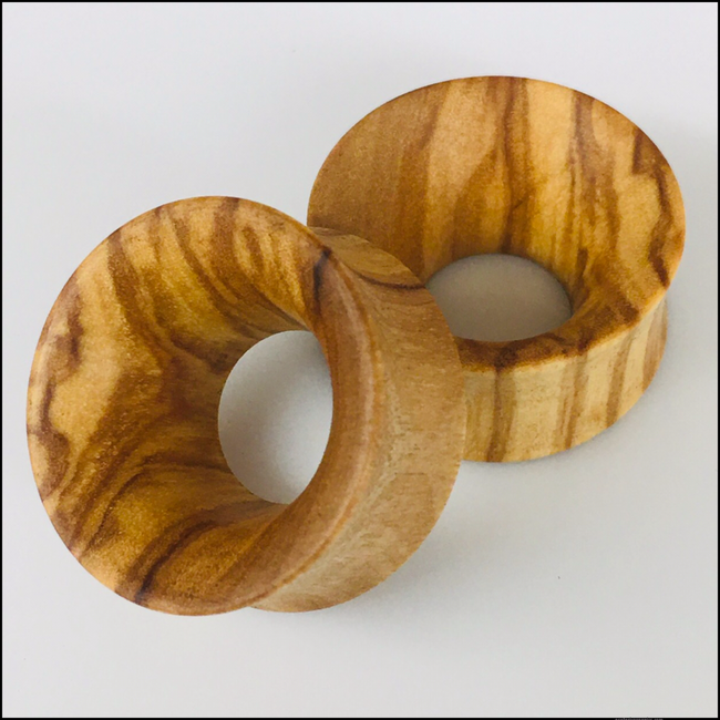 Olivewood Thick Tunnels Round Plugs