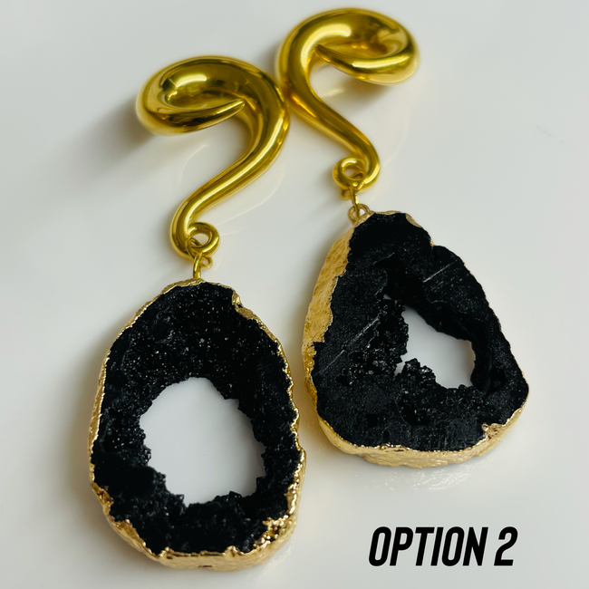 Black Agate Druzy Weights