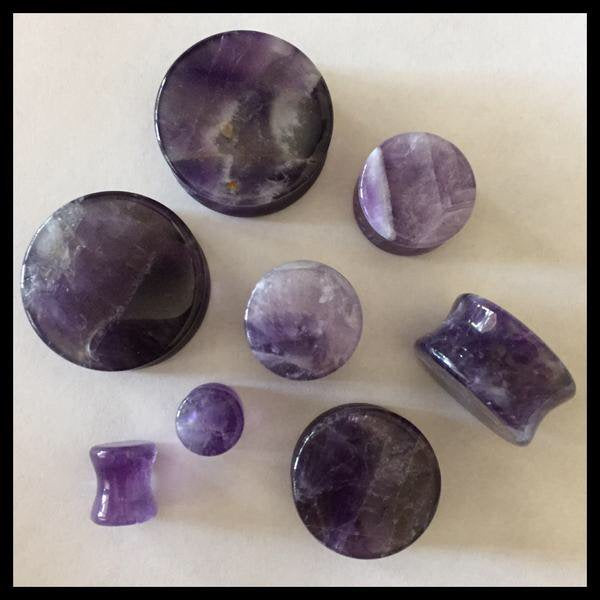 Amethyst Solid Round Plugs