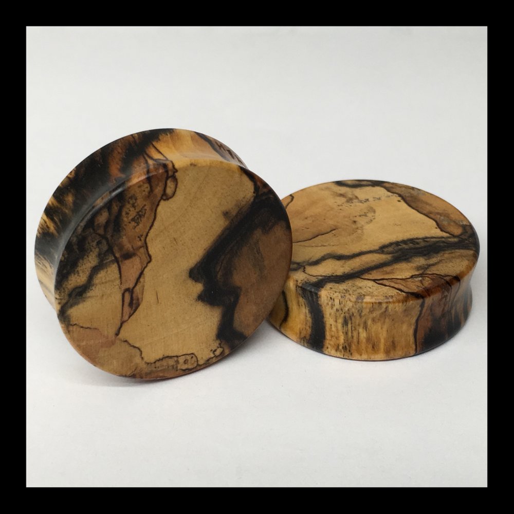 Black & White Ebony Solid Round Plugs