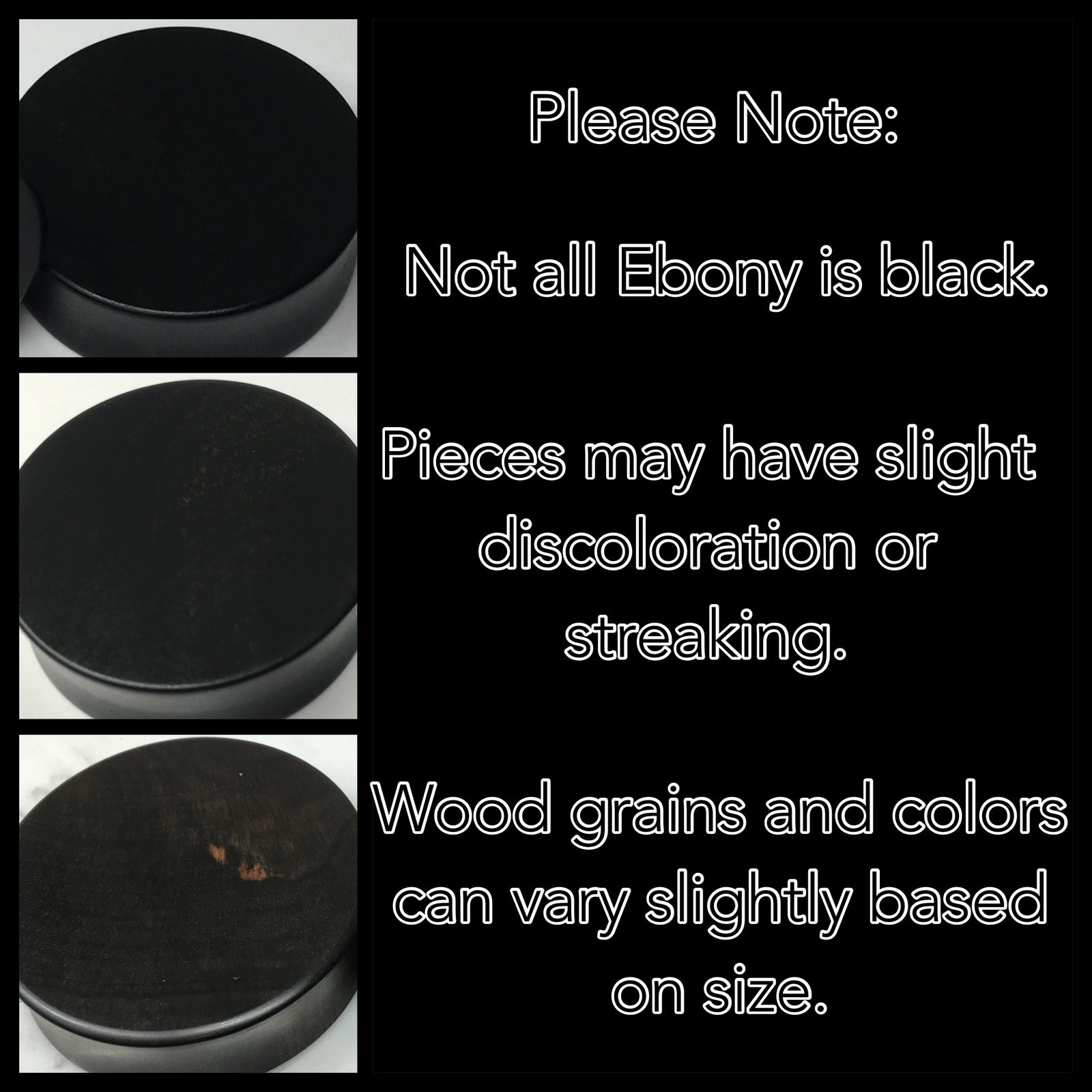 Ebony Thick Tunnels Round Plugs