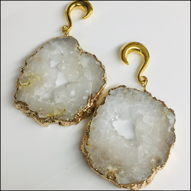 White Agate Druzy Weights