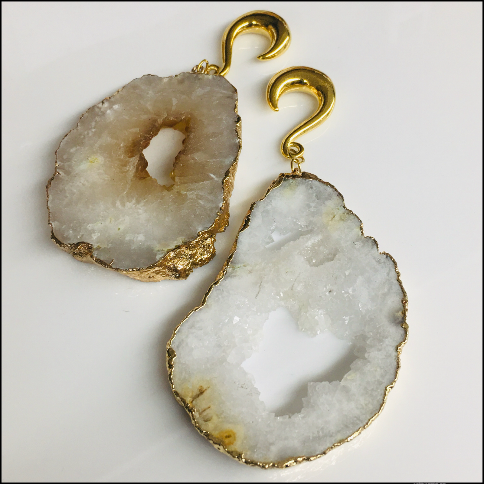 White Agate Druzy Weights
