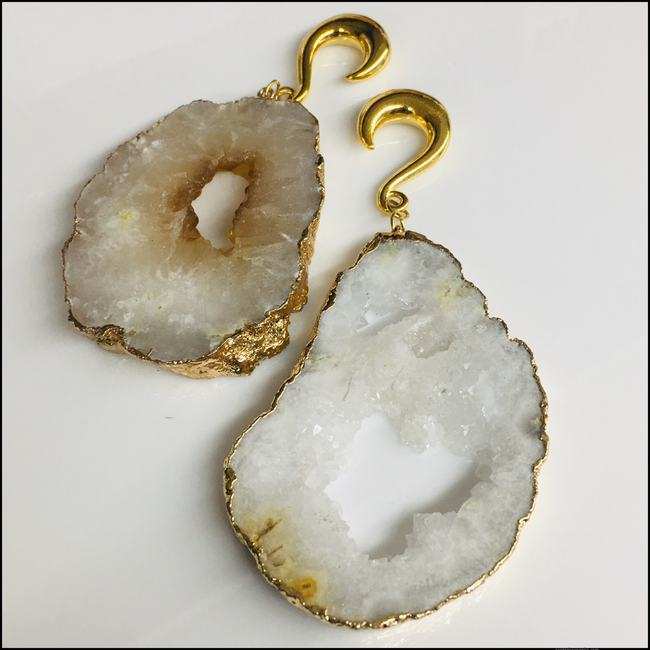 White Agate Druzy Weights