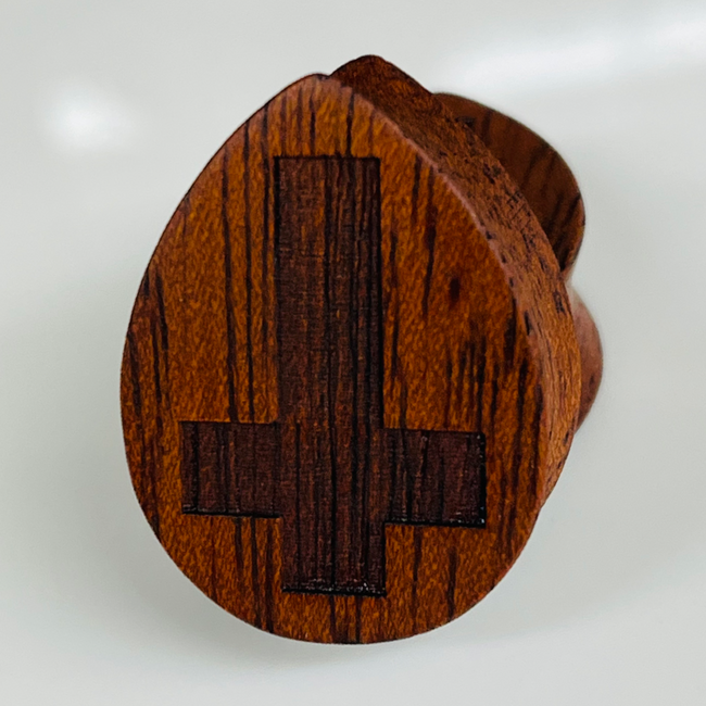 Bloodwood Cross Solid Teardrop Plug