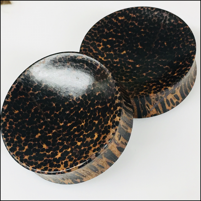 Black Palm Concave Round Plugs