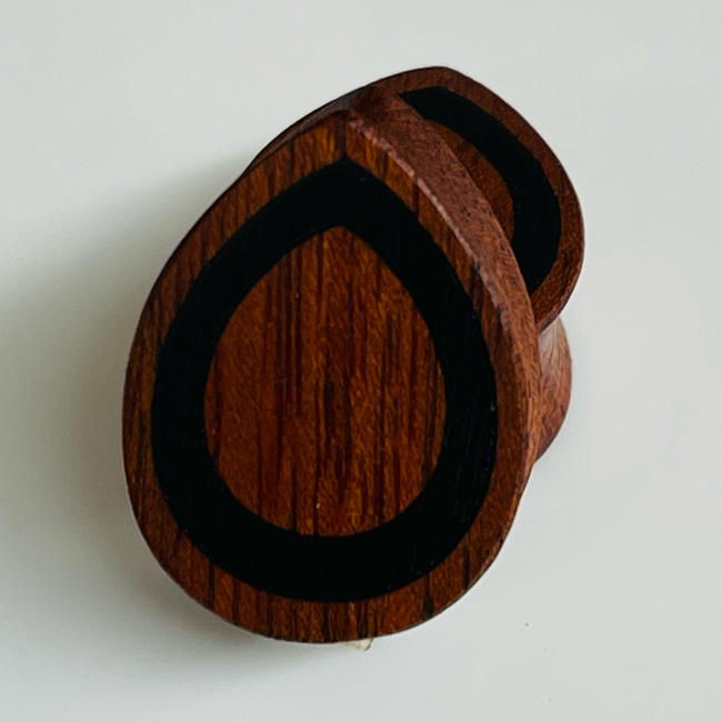 Bloodwood Ebony Halos Solid Teardrop Plugs