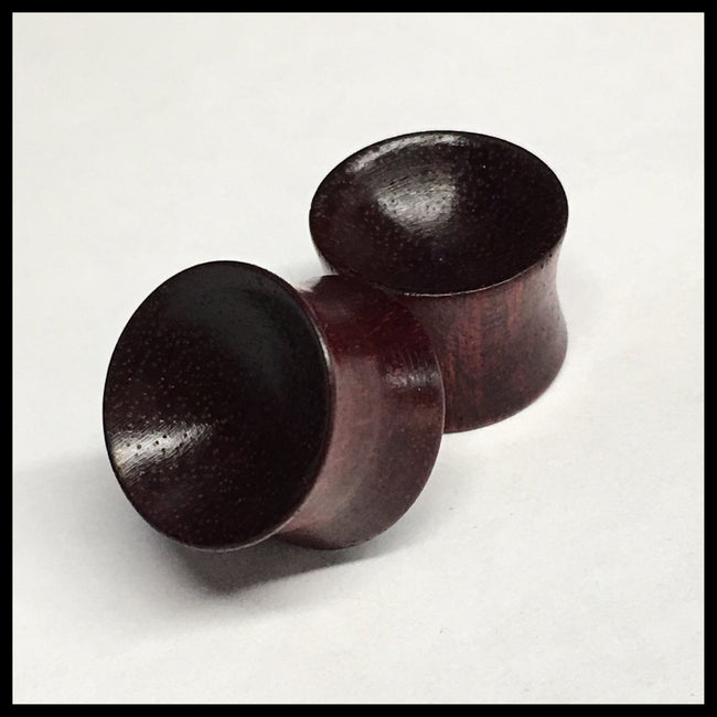 Bloodwood Concave Round Plugs