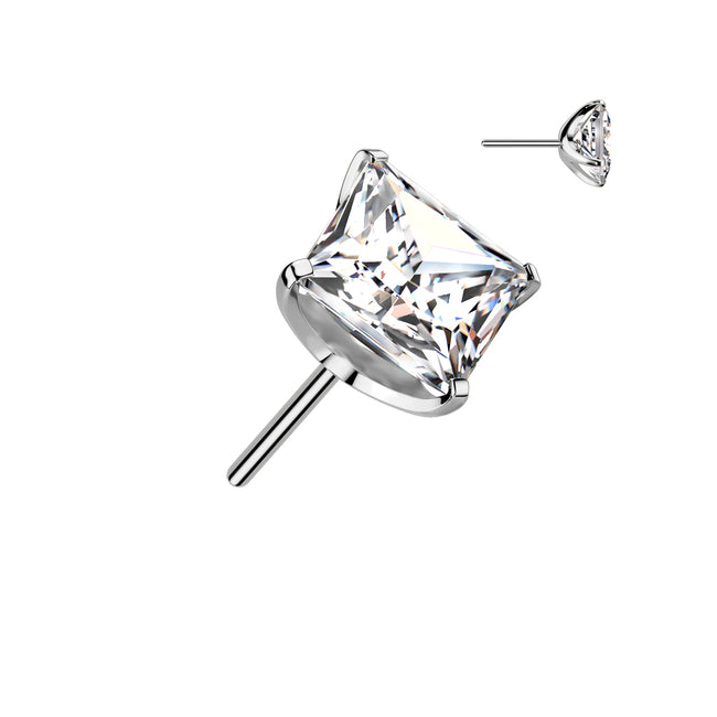 Swarovski Princess Cut Round Back Prong Set Top