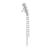 3 CZ Top With Double Chain Dangle