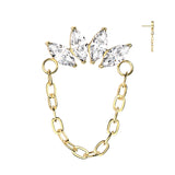 Chain Linked 4 Marquise CZ Fan Top