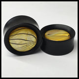 Ebony Yellow Swirl Solid Round Plugs