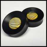 Ebony Yellow Swirl Solid Round Plugs