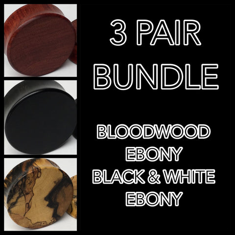 Bocote, Black Palm, Zebrawood Bundle