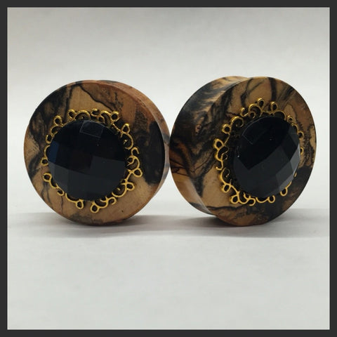 Ebony Mother of Pearl Solid Round Plug