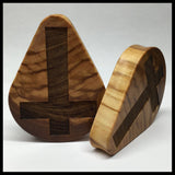 Olivewood Cross Solid Teardrop Plug