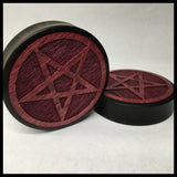 Ebony Purpleheart Pentacle Solid Round Plug