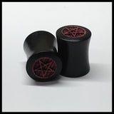 Ebony Purpleheart Pentacle Solid Round Plug