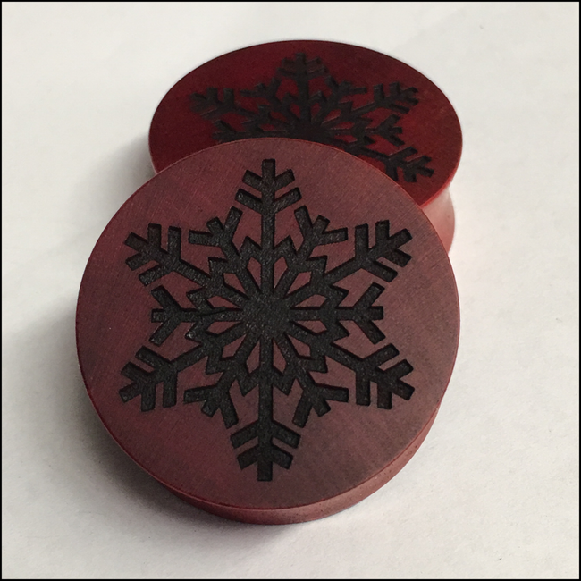 Pink Ivory Snowflake Solid Round Plug