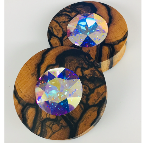 Ebony XL Swarovski Crystal Round Plugs