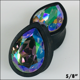 Ebony Med Swarovski Paradise Shine Teardrop Plugs