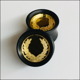 Ebony Gold Mirror Laurel Solid Round Plug