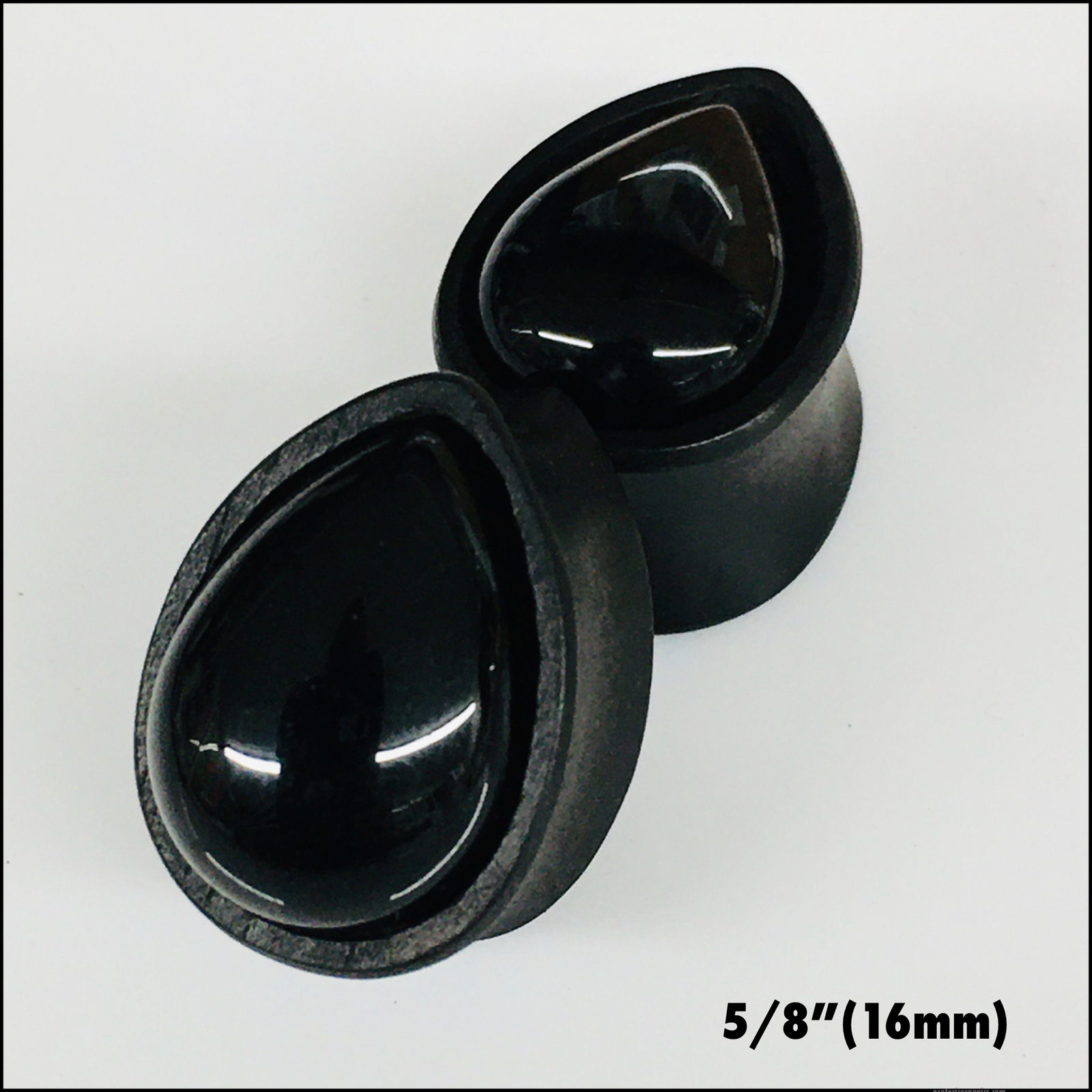Ebony Stone Medium Onyx Teardrop Plugs (LIMITIED EDITION)