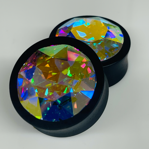 Ebony Large Swarovski Crystal Teardrop Plugs