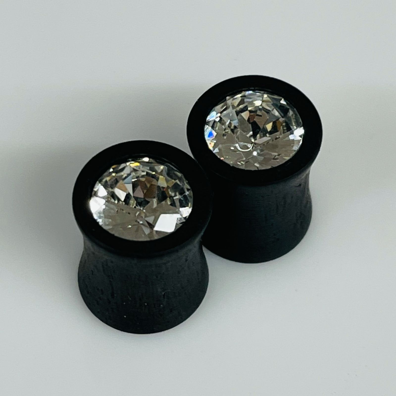 Ebony Extra Small Swarovski Crystal Round Plugs