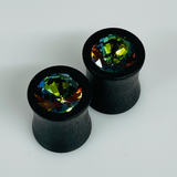 Ebony Extra Small Swarovski Vitrail Med Round Plugs