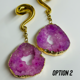 Pink Agate Druzy Weights