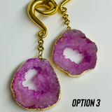 Pink Agate Druzy Weights